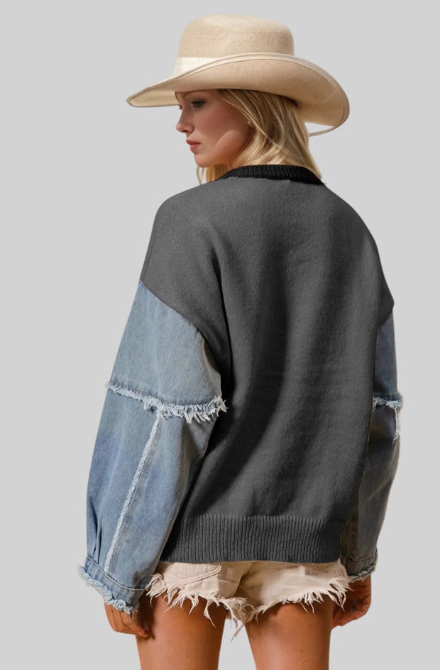 Starry Nights Raw-Edge Sweater