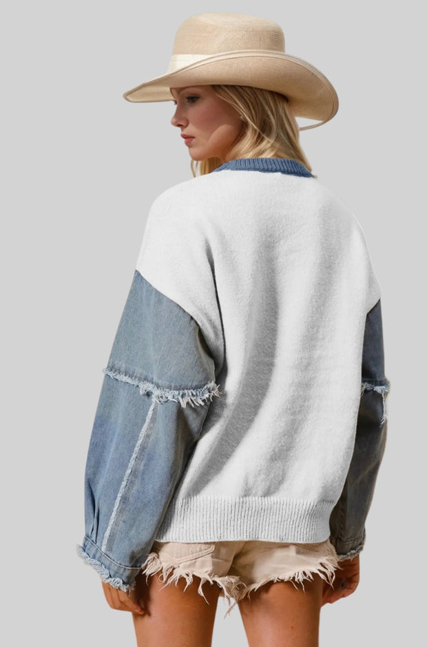 Starry Nights Raw-Edge Sweater
