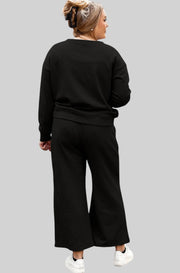 Textured Lounge Set with Drawstring Top & Pants