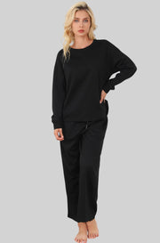 Textured Lounge Set with Drawstring Top & Pants