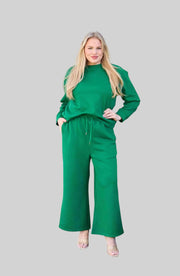 Textured Lounge Set with Drawstring Top & Pants