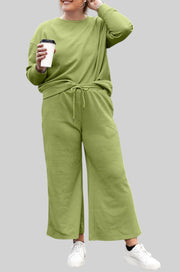 Textured Lounge Set with Drawstring Top & Pants