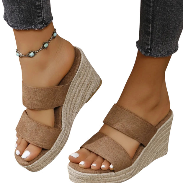 Sunset Stroll Suede Wedge Sandals