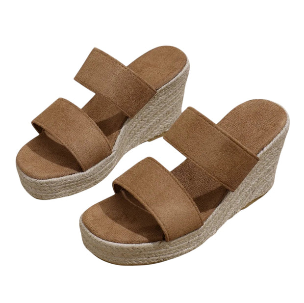 Sunset Stroll Suede Wedge Sandals