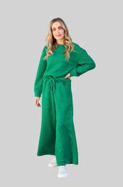 Textured Lounge Set with Drawstring Top & Pants