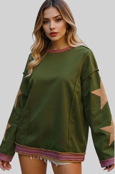 Starlight Patched Cotton Sweatshirt