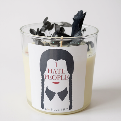 “I Hate People” Candle – Wednesday-Inspired Gothic Home Decor