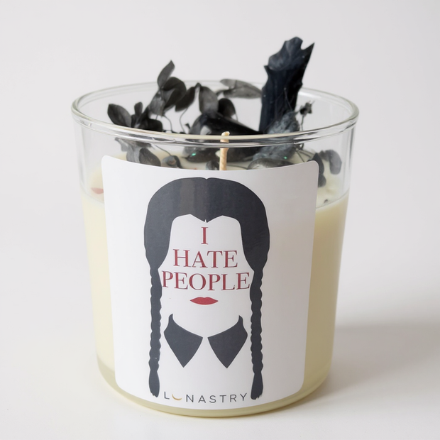 “I Hate People” Candle – Wednesday-Inspired Gothic Home Decor