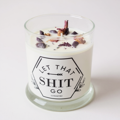 Let That Sh!t Go Crystal Candle – Stress Relief & Energy Cleanse