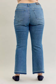 Judy Blue High-Waist Straight Leg Jeans – Tummy Control view from the back showing flattering fit and premium denim.