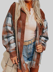 Plaid Corduroy Patch Pocket Shacket – Cozy Loose Fit Shirt Jacket