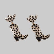 Sparkling Stacked Gift Box Christmas Dangle Earrings featuring red and green details, perfect for festive holiday outfits.