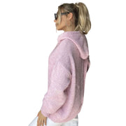 Drawstring Button-Up Hooded Cardigan with Pockets