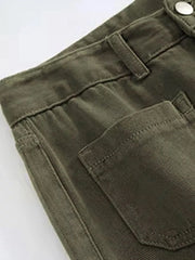 Plus Size Wide Leg Pants with Pockets – Full Length Comfort Fit fabric detail featuring practical side pocket.