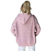 Drawstring Button-Up Hooded Cardigan with Pockets