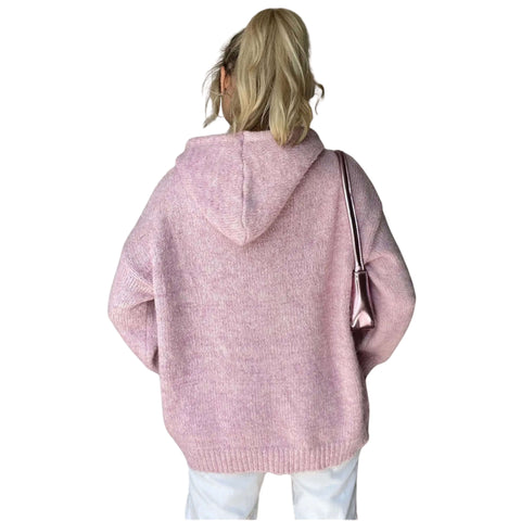 Drawstring Button-Up Hooded Cardigan with Pockets